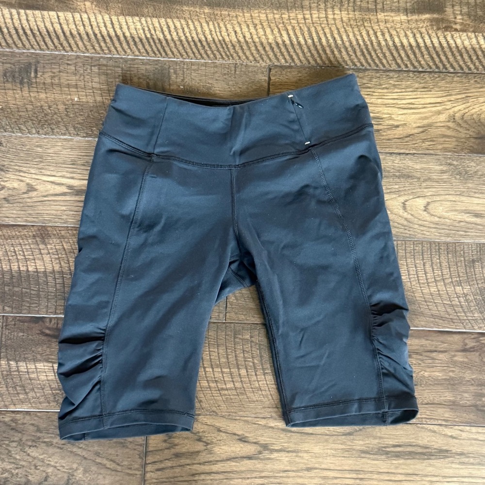 CALIA by Carrie Underwood Womens‎ Black Ruched Bike Shorts Mid Rise Size M